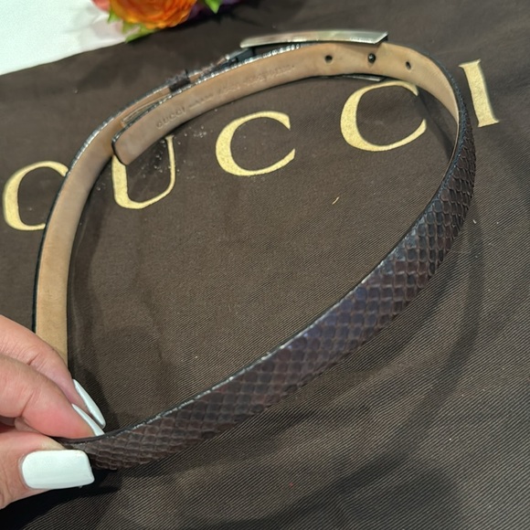 Authentic Gucci phyton leather belt